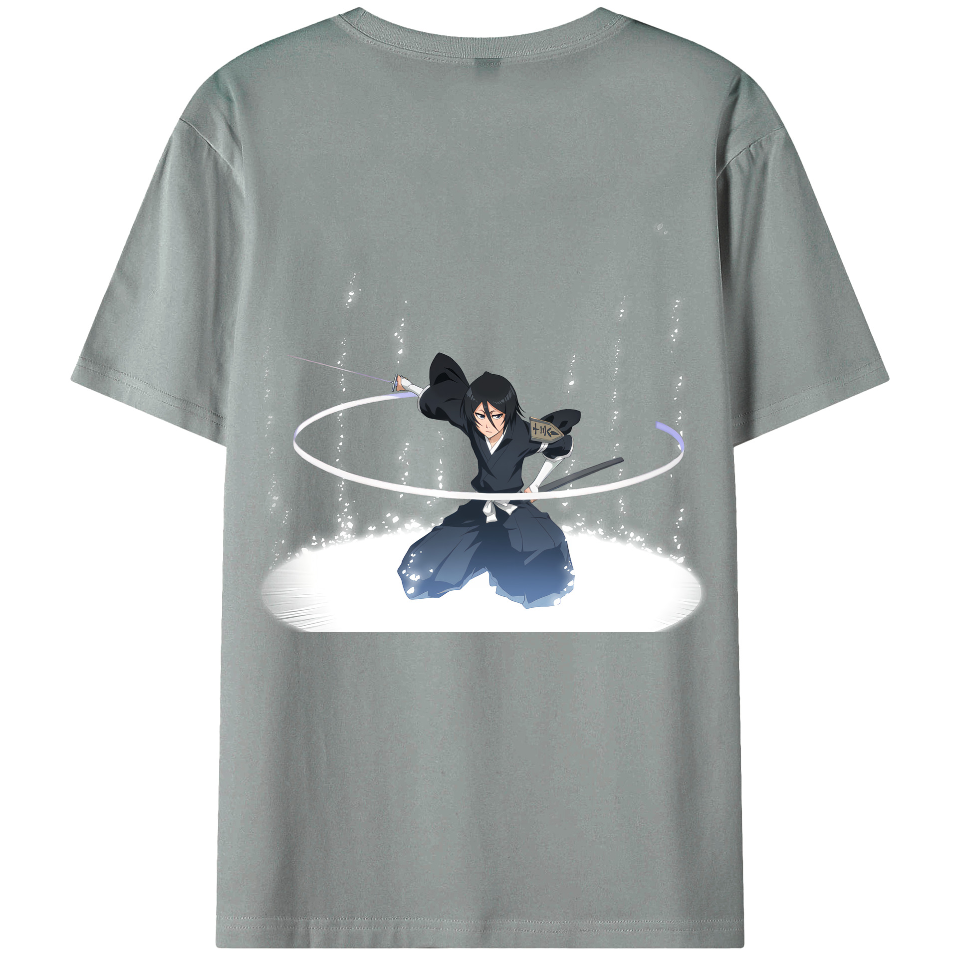（画像用） ブリーチ 朽木ルキア BLEACH Kuchiki Rukia 綿100％ メンズ半袖Tシャツ（バックプリント） 通気性